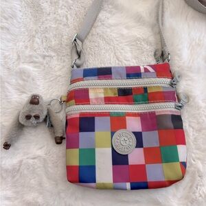 multi-color block kipling bag